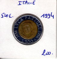 Italie. 500 Lires 1994. Luca Pacioli - 500 Lire