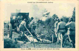 38 - Chambaran - Camp De Chambaran - Pièce De 220 Court En Recul Au Départ Du Coup - Animée - Soldats - Militaria - CPA  - Other & Unclassified