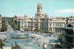 Espagne - Espana - Madrid - Plaza De La Cibeles Y Palacio De Communicaciones - Automobiles - Carte Dentelée - CPSM Grand - Madrid