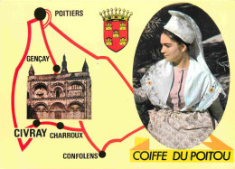86 - Civray - Coiffe Du Poitou - Multivues - Folklore - Blasons - CPM - Voir Scans Recto-Verso - Civray