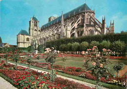 18 - Bourges - La Cathédrale Saint Etienne - Fleurs - Flamme Postale De Saint Florent Sur Cher - CPM - Voir Scans Recto- - Bourges