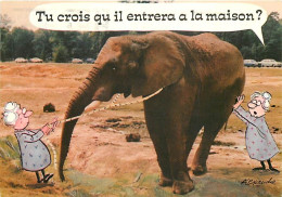 Animaux - Eléphants - Carte Humoristique - Illustration - Illustrateur Alexandre - CPM - Voir Scans Recto-Verso - Elefantes