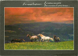 Animaux - Chevaux - Coucher De Soleil - Carte Neuve - Voir Scans Recto Verso  - Chevaux