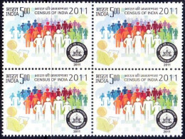 India 2011 MNH Blk 4, Census Of India, Population Counting - Sonstige & Ohne Zuordnung