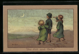 Künstler-AK S. Barham: O`er Hill And Dale, Kinder Im Mondschein  - Andere & Zonder Classificatie