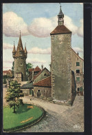 Künstler-AK Lindau / Bodensee, Platz Mit Glockenturm  - Lindau A. Bodensee