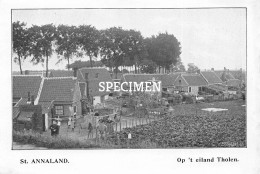 Prent - Op 't Eiland Tholen - Sint-Annaland   - 8.5x12.5 Cm - Tholen