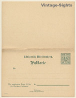 Ganzsache: Königreich Württemberg 5 Pf. Mit Antwort (Vintage PC 1891) - Tarjetas