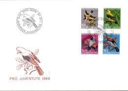 SUISSE FDC 1969 PRO JUVENTUTE - OISEAUX - Storia Postale