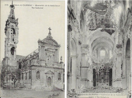 [59] Nord > Ruines De Cambrai 2 CPA Cathedrale Et Interieur - Cambrai