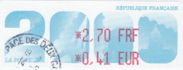 1 ATM LISA. PARIS 2000. 2.70F  Oblitéré - 2010-... Abgebildete Automatenmarke