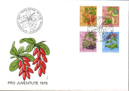 SUISSE FDC 1976 PRO JUVENTUTE - BAIES - Covers & Documents
