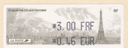 1 ATM LISA. 55è SALON PHILATHELIQUE D"AUTOMNE PARIS  2001. 3.00F  Neufs** - 2010-... Geïllustreerde Frankeervignetten