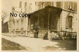 PHOTO FRANCAISE  LE CHATEAU DU GENERAL LIAUTEY EN RUINES A CREVIC PRES DE HARAUCOURT MEURTHE ET MOSELLE GUERRE 1914 1918 - Guerre, Militaire