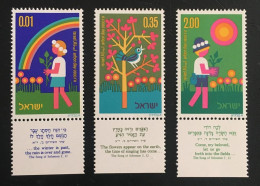Israel 1975 YT  566/68 ** Fiesta Del Arbol - Unused Stamps (with Tabs)