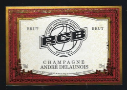Etiquette Champagne  Brut RCB Reims Champagne Basket André Delaunois Rilly La Montagne Marne 51   Thème Sport Basket - Champagner