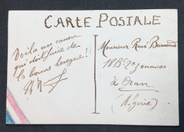 Carte Postale Artisanale Franchise Militaire Vers 2e Zouave à Oran . Verso : Image De Presse Mortier De 220 - WW I