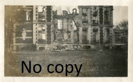 PHOTO FRANCAISE - LES RUINES DU CHATEAU DE HOMBLEUX ENTRE HAM ET NESLE SOMME GUERRE 1914 1918 - Guerre, Militaire