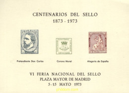 720796 MNH ESPAÑA Hojas Recuerdo 1973 CENTENARIOS DEL SELLO 1873-1973 - Nuevos