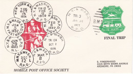 USA 1977 FDC Dernier Voyage En Train, Société De Poste Mobile RPO - Cartas & Documentos