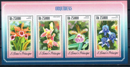 Bloc Sheet  Fleurs Orchidées Flowers Orchids  Neuf  MNH **  S Tome E Principe 2014 - Orchideen