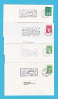 Cannes, Salon International Du Chemin De Fer EXPORAIL, 4 Enveloppes De 1978-79-80-81 - Oblitérations Mécaniques (flammes)