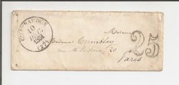 Lettre De Châteaudun Pour Paris De Décembre 1851 - Taxe 25 - 1849-1876: Période Classique