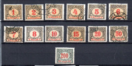 Bosnia Herzegowina (Austria) 1904 Old Set Postage-due Stamps (Michel P1/13) Used - Bosnia Herzegovina