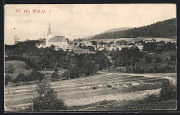 AK St. Oswald, Teilansicht Mit Kirche  - Autres & Non Classés