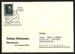 AK Ohmenhausen Bei Reutlingen, Bestellung Von Ludwig Niethammer  - Reutlingen