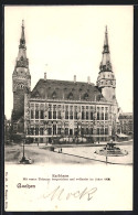 AK Aachen, Rathaus Mit Neuen Türmen Und Brunnen  - Aken