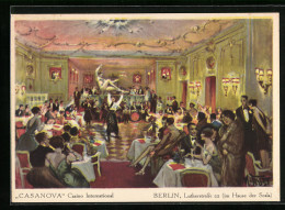 Künstler-AK Berlin, Casino International Casanova, Lutherstrasse 22, Rokokosaal  - Schöneberg