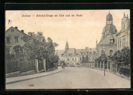 AK Oederan, Bahnhof-Strasse Mit Blick Nach Der Kirche  - Oederan