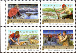Canada Poste N** Yv:1334/1337 Folklore Canadien Chansons Populaires Bord De Feuille - Neufs