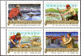 Canada Poste N** Yv:1334/1337 Folklore Canadien Chansons Populaires Bord De Feuille - Unused Stamps