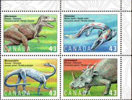 Canada Poste N** Yv:1338/1341 Canada Préhistorique (Coin De Feuille) - Nuovi