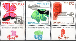 Israel 1975 YT 591/93 ** Salvaguardar El Medio Ambiente. - Nuovi (con Tab)