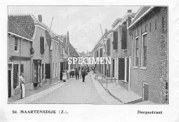 Prent - Dorpsstraat - Sint-Maartensdijk  - 8.5x12.5 Cm - Tholen