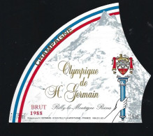 Etiquette Champagne Brut Millesime 1988 Olympique De H Germain Rilly La Montagne Marne 51 Thème Sport Jeux Olympique Fla - Champagne