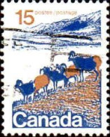 Canada Poste Obl Yv: 472b Mi:507CyI Troupeau De Chêvres De Montagne (Obl.mécanique) - Used Stamps