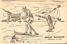Bergougnan, Le Gaulois, Talons Caoutchouc, Illustration Sport, Ski, Skieurs - Publicité