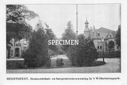 Prent - Gemeentehuis En Burgemeesterswoning In 't Wilhelminapark - Oegstgeest   - 8.5x12.5 Cm - Other & Unclassified