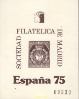 730766 MNH ESPAÑA Hojas Recuerdo 1975 SOCIEDAD FILATELICA DE MADRID - Ongebruikt