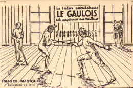 Bergougnan, Le Gaulois, Talons Caoutchouc, Illustration Sport, Escrime - Advertising