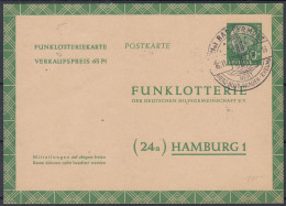 ⁕ Germany 1957 Deutsche BundesPost ⁕ FUNKLOTTERIE (24a) Hamburg 1 ⁕ Bad Pyrmont Postmark ⁕ Stationery Postcard - Cartoline - Usati