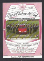 Etiquette De Vin Bordeaux - Vieux Chateau Du Port - Girondins De Bordeaux  (33) - Saison 1987/88  - Thème Foot - Football