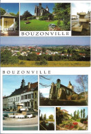 57 . BOUZONVILLE . PLACE DE L'HOTEL DE VILLE . ABBATIALE SAINTE CROIX . ANCIEN MOULIN . PARTERRE FLEURI . MULTIVUES - Autres & Non Classés