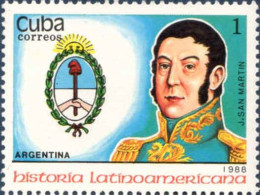 Cuba Poste N** Yv:2879-82 Historia Latinoamericana Argentina J.San Martin - Ungebraucht