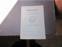 Teilnehmerheft Fur Schuler Und Lehrlinge An Der Feriengestaltlung Der DDR - Historical Documents