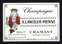 Etiquette Champagne Brut  A Lancelot Pienne  Cramant  Marne 51 " Valet De Trèfle" - Champan